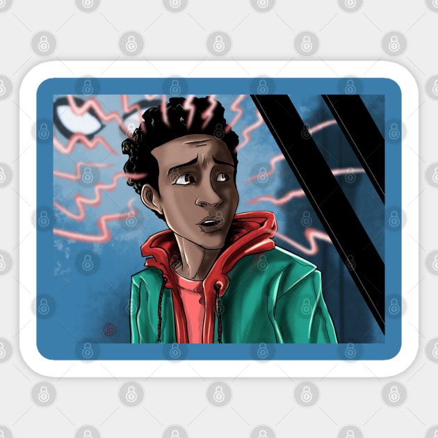 Miles Morales Sticker by CrazyPencilComics